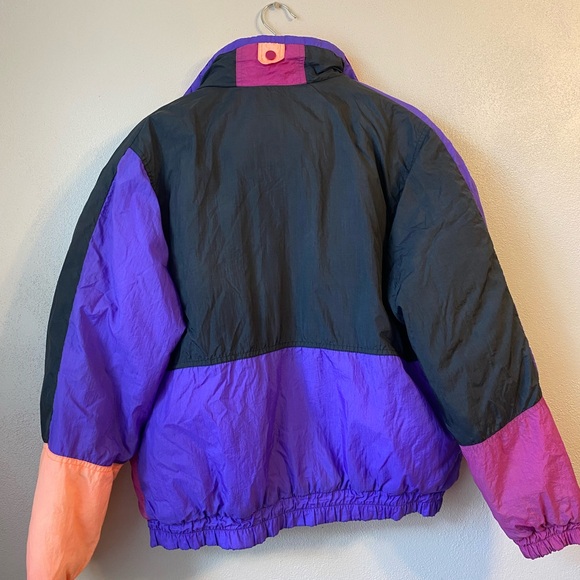 Vintage Izzi’s Gang Colorblock Puffer Jacket Size Large - Picture 2 of 12